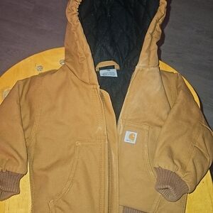 Carhartt Kids Tan Hooded Puffer Jacket